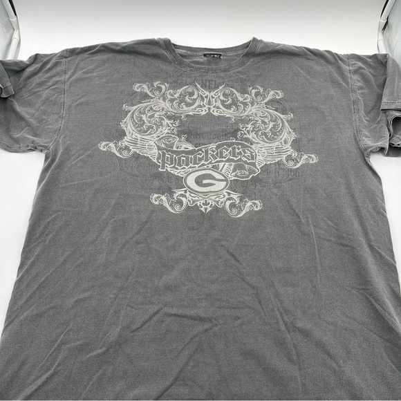 Green Bay Packers Design NFL Tee Adult Sz 2X Affliction Style Stone Washed - Picture 5 of 11